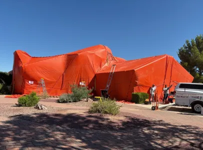 house during fumigation process