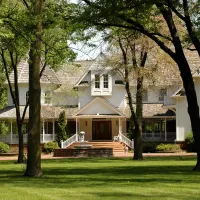 House surrounded by healthy trees